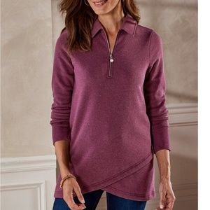 Soft Surroundings Calla Top in Plum Perfect Heather